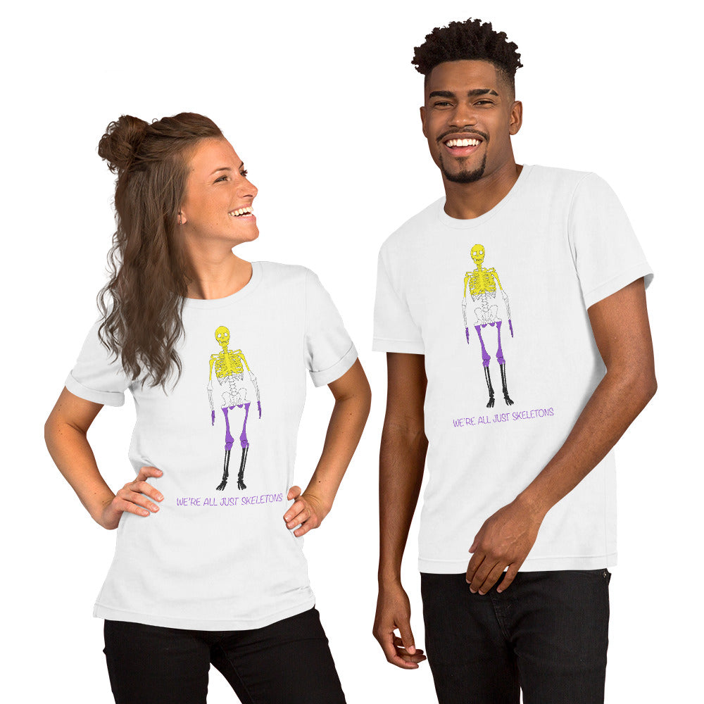 We’re All Just Skeletons Non-Binary Pride Unisex t-shirt