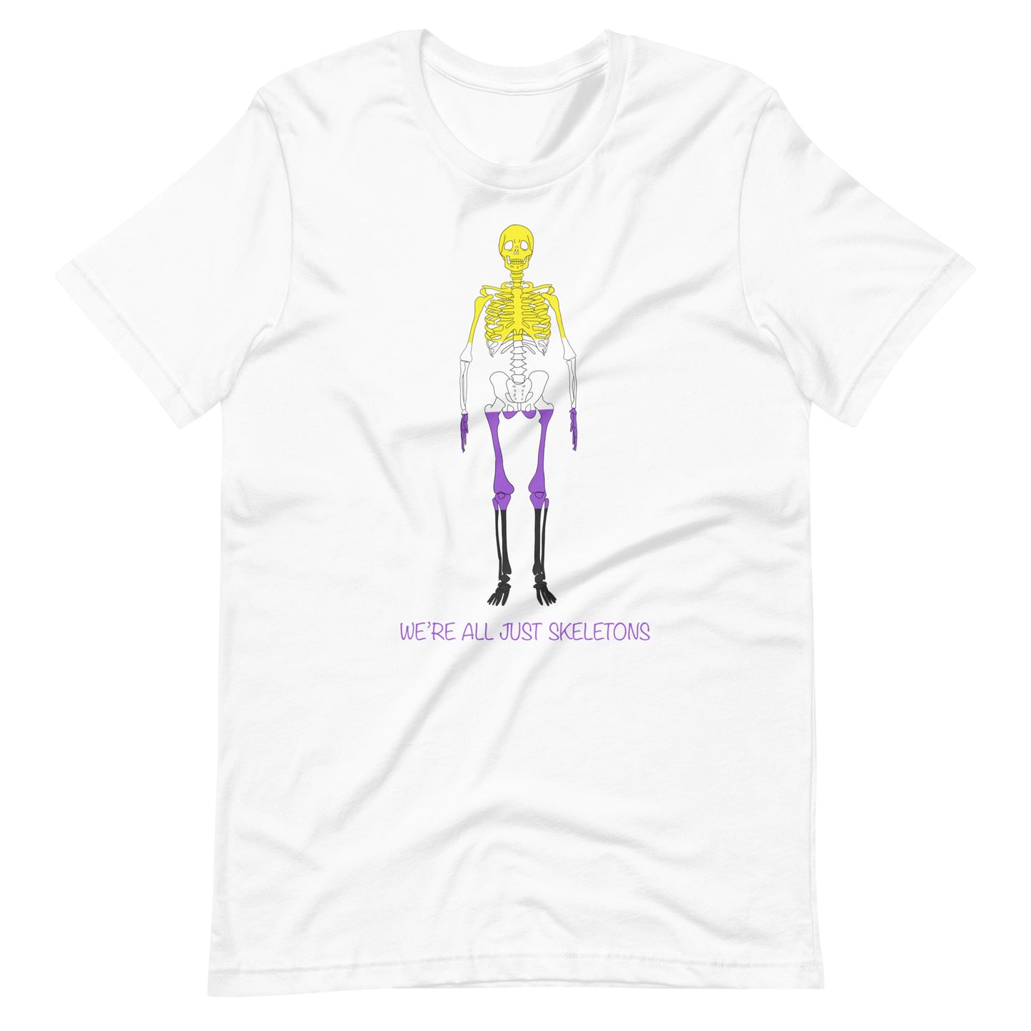 We’re All Just Skeletons Non-Binary Pride Unisex t-shirt